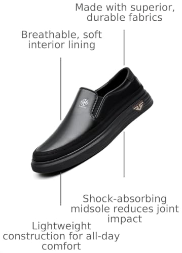 Image of Trsorini Mens Casual Shoes Soft Comfortable Flat Lightweight Moccasin Classic Breathable Leather Men's Shoes