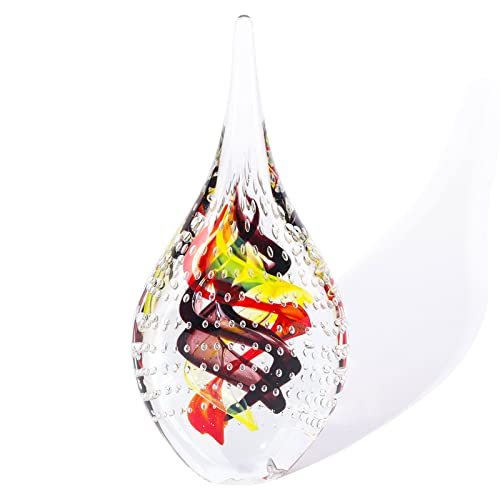 Lccck 9" H Abstract Glass Art Sea Wave Swirl Statue And Sculpture, Modern Art Aquarium Decor Accent, Hand Blown Glass Art Figurines, For Small Statues Decor For Shelves Table Top Decor #TOP12