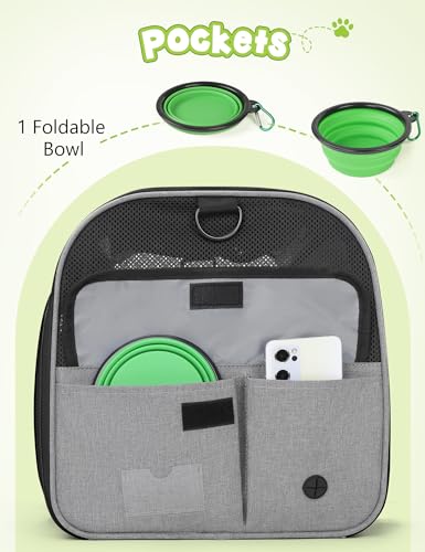 Pecute Transportbox Katze,Katzen Transportboxen mit Haustiernest, Faltbare Katzentasche Transporttasche, Hundetragetasche mit Einstellbar Schultergurt für Katzen Kleiner Hund Welpe