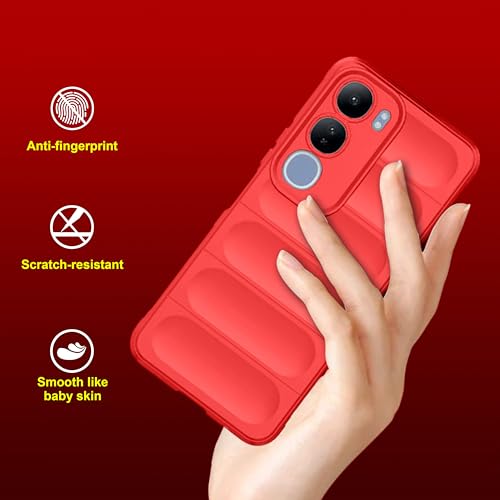 Image of amazon basics Back Case Cover for Vivo Y29 5G | Compatible for Vivo Y29 5G Back Case Cover | Liquid Silicon Magic Case for Vivo Y29 5G with Camera Protection | Red