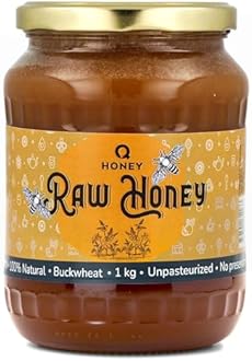 Pure Raw Buckwheat Honey 100% Natural - Unfiltered and Unheated, 1 kg, Directly from the Hive, Perfect for Cooking and Marinades with a Strong Earthy Aroma and Flavor