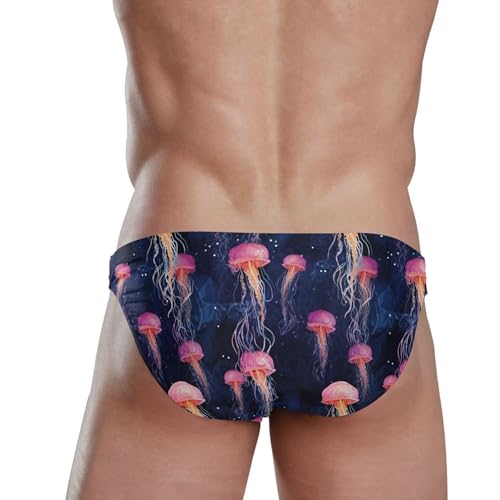 Pink Jellyfish Swim Briefs for Men Swimsuit Bikini Swimwear S A1104133