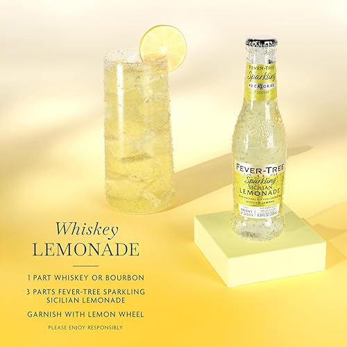 Image of Fever-Tree Sparkling Sicilian Lemonade - Premium Soda Mixer for Cocktails and Mocktails, 6.8 fl oz Bottles, Pack of 4 - Naturally Sourced, Non-GMO
