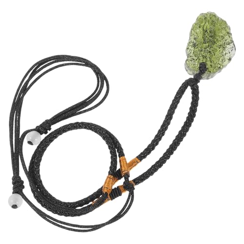 Collier en météorite verte véritable avec pendentif artisanal unique et élégant