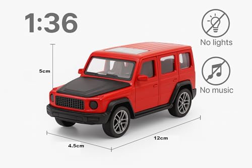 Image of Diecast G Wagon Car Toy - 1:36 Scale Alloy Mercedes AMG G63 Pull-Back Model, Off-Road Vehicle Toy for Kids & Collectors, Gift for Boys & Enthusiasts (Red)