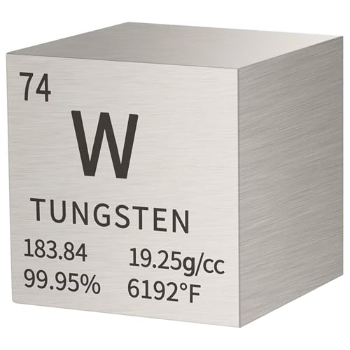 Pure Tungsten Metal Cube Element Collection Block, Periodic Table Display For Desk Or Office, Atomic...