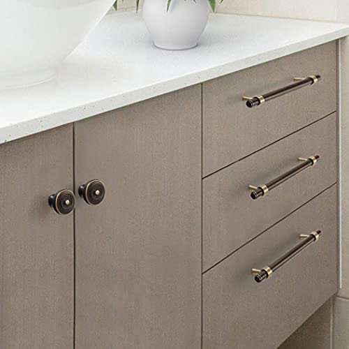 WYNWJ Zieht Griffe Griff, Massivkupfer Schrankgriffe Europäischer Stil Schubladengriff Möbelgriffe Schrankgriffe T-Bar Kommt Mit Schrauben 100% Reines Kupfer Braun/50Mm - Image 8