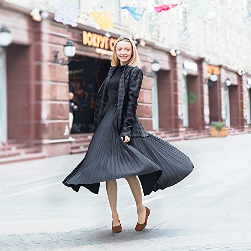 Image of Obtaom Round Toe Women Flat Shoes Slip on Girls Dress Black Ballet Flats