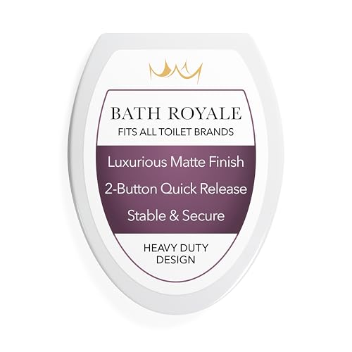 Bath Royale Heavy Duty & Soft Close Toilet Seat Elongated BR237-00 Scratch Resistant, Fits All Toilet Brands,...