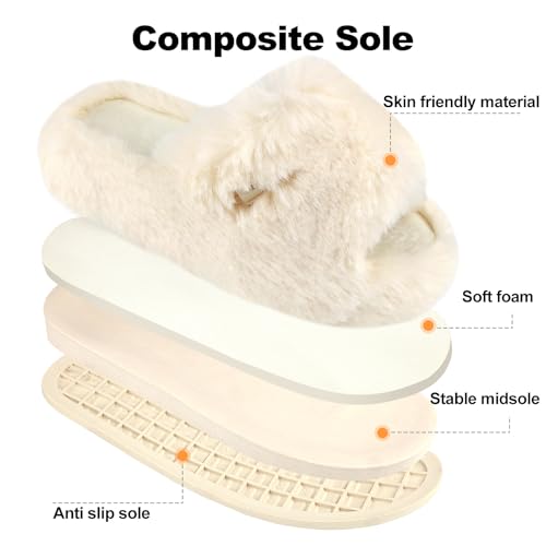 Women's Fuzzy Slippers | Comfy Memory Foam Plush Slides4