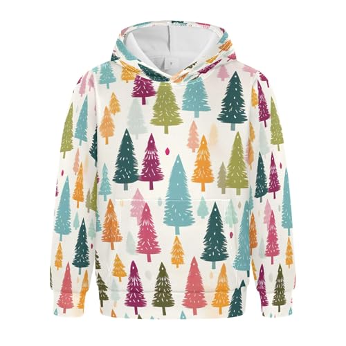 Kids Hoodies Sweaters Christmas Xmas Trees Hooded Sweatshirts with Big Pockets for Boys Girls B0400279