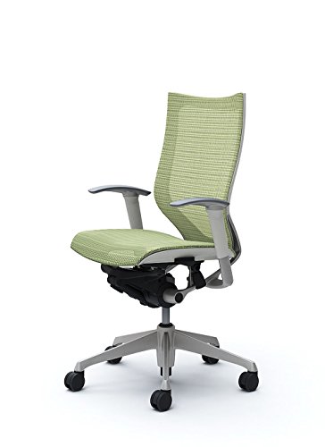 オカムラ オフィスチェア バロン ハイバック 可動肘 座メッシュ ピスタチオ CP85CW-FEH6 シルバー ホワイトフレーム