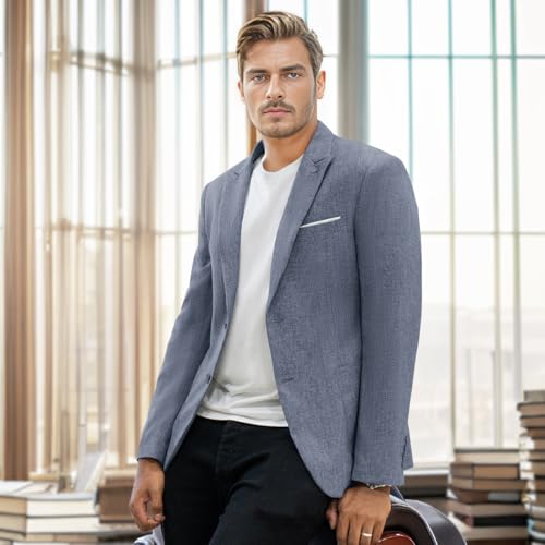 Men's Causal Suit Blazer Slim Fit Sport Jackets for Men Two Button Business Wedding Party Banquet3