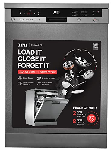 IFB Neptune 15 Place Settings Dishwasher (VX plus, Graphite Grey, Quick Wash with...