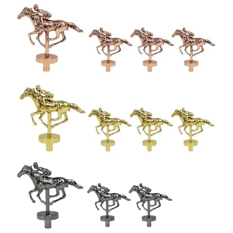 Medikaison 11 Horse Race Board Game Metal Horses 3 Colored Metal Horses Pieces Replacement(Gold×4+Rose Gold×4+Silver×3) Cover