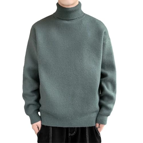 Men's Thick Knit Turtleneck Sweater Solid Warm Long Sleeve Casual Pullover Jumper2