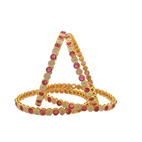 MEHAK CURATORS Traditional Gold Plated Meenakari Kemp Bangles for Women and Girls set of 4