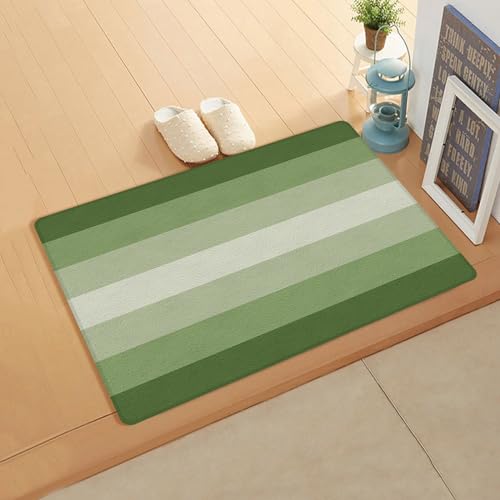 Gradient Sage Green Kitchen Bath Door Mat Cushioned Runner Rug,Washable Welcome Floor Sink Antifatigue Mat,Waterproof & Non-Slip Comfort Standing Doormat,Modern Abstract Minimalist Geometric 18