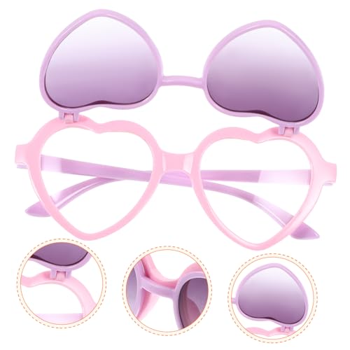 CLISPEED Heart Shaped Sunglasses for Kids PC AC Material UV Protection Suitable for Ages 2-10 Fun Cartoon Goggles for Boys and Girls4