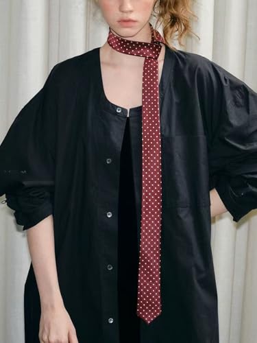 Polka Dot Scarf Belt Silk Waist Chain Y2k Aesthetic Waist Belt for Women Fashion Boho Tie Side Coquette Vintage3