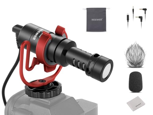 NEEWER VM10 Mini Plug & Play Vlog Microphone avec Chiffon 3.5mm TRS USB C OTG Support Antichoc Bonnette Micro Compatible avec iPhone Samsung Android...