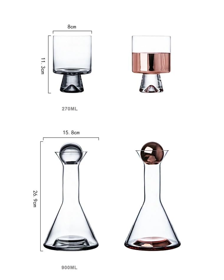 Brocca per l'acqua Set di brocca e bicchiere d'acqua, set di bicchieri da vino in cristallo, accessori da bar, bottiglia di latte for vino con bollitore freddo di lusso Nordic Light Vaso di vetro(Gris