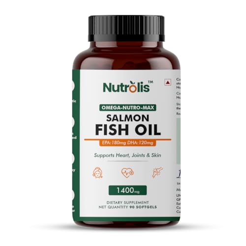 Image of Omega-3 Salmon Fish Oil Capsules 1400mg - High EPA & DHA Blend for Heart, Brain, Joint Health, Cholesterol Management & Immune Support | 180mg EPA and 120mg DHA | - 90 Softgels