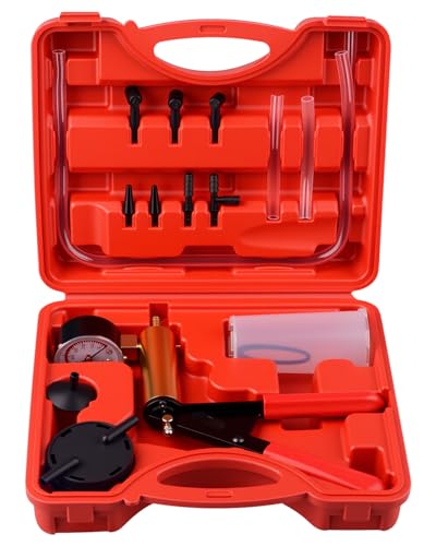 DAYUAN 17pcs Pompe à Dépression Purge Purgeur Liquide de Frein Testeur à Vide Professionnel 2 en 1 Outil Kit Aspirateur Testeur pour Voiture Outil Manuelle...