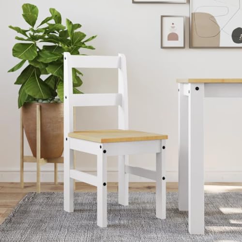 YuuSsea Juego de 2 sillas de comedor, madera maciza de pino blanco, 40 x 46 x 90 cm, sillas para cocina, comedor, salón