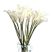 cn-Knight Artificial Flower 10pcs 26' Long Stem Calla Lily Faux PU Flower Fake Arum Lily for Wedding Bridal Bouquet Bridesmaid Home DÃ©cor Office Baby Shower Centerpiece Reception(White)