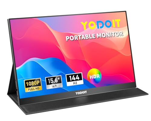 Yodoit Portable Monitor 144Hz 15.6" - FHD 1080P Gaming Screen for...