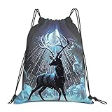 RQLNBOBZ Mochilas de moda con cordón para el invierno portátiles con diseño de noche para artículos diversos libros viajes y escuela.