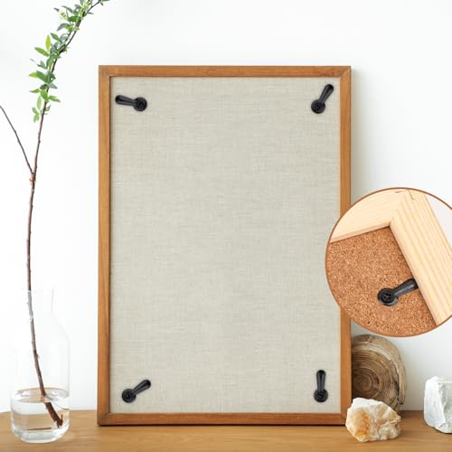Image of 100 PCS Picture Frame Backing Clips, Metal Picture Frame Turn Buttons Fasteners with 100 Pieces Screws Pictures Framing Hardware for Photos Hanging DIY Crafts Drawings Posters(Black)