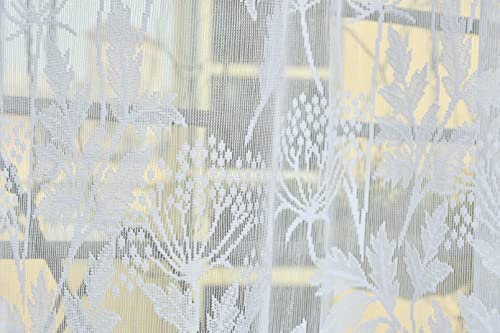 Image of Galaxy Home Decor Transparent Lily Net Curtain Sheer Curtains for Long Door 9 Feet, Pack of 2, White