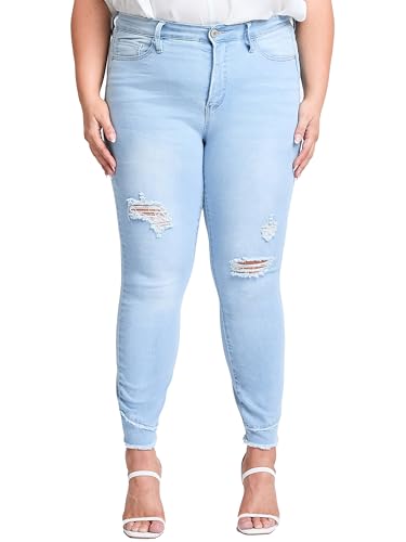Royalty For Me Womens Women's Plus Size Sustainable High Rise Skinny Ankle Jeans
