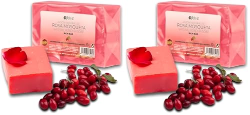 EJOVE, Jabon de manos rosa mosqueta - Limpiador Facial - Rosa mosqueta para cicatrices, limpieza facial para cicatrices, acne - Jabon para cara, cuerpo y manos