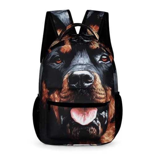 Carry on Backpack,Cool Rottweiler Dog Art Print Backpack,classical Travel Backpack,backpack with Pocket,unisex Travel Work Bag