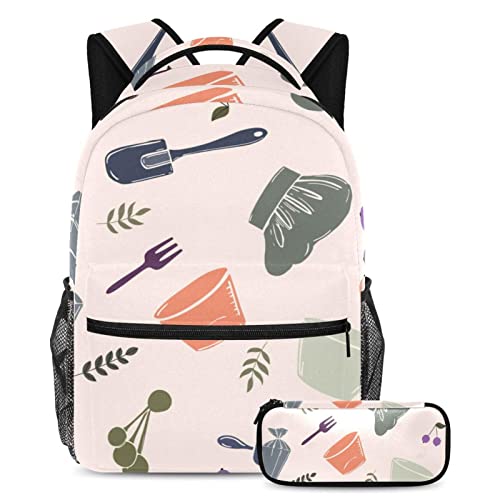Sac à dos fille et garçon avec trousse assortie, cartable multicolore
