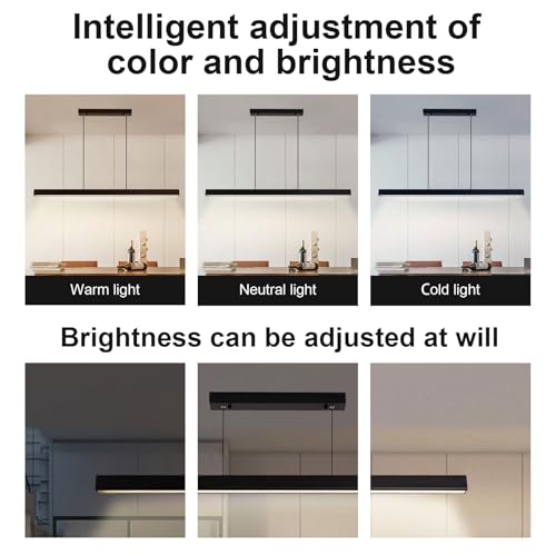 Lámpara de araña LED de 150 cm regulable en negro para comedor 2