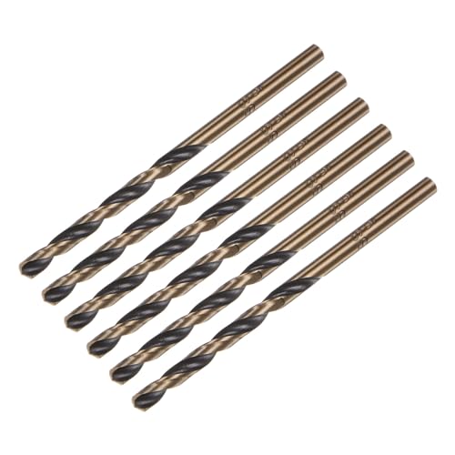 Uxcell A23091800UX0309 6Pcs Jobber Drill Bits 3Mm Black Nitride & Gold Titanium Coated 4341 High Speed Steel (Hss) 135 Degree Split Point Twist Drill Bits cover