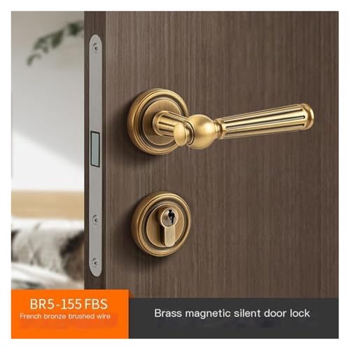 Poignée de porte magnétique en laiton pour chambre à coucher rétro