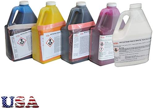 USA Dupont Artistri DTG Ink CMYK White Textile Ink DTG Ink - P5000+ Series - 10L (2L/Bottle/Color)