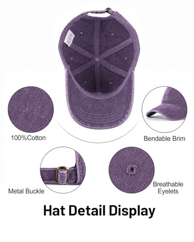 Image of XXL Baseball Cap For Big Heads, Soft Crown Washed Dad Hat, Oversized Denim Cap For Men Women Golf, Travel, Daily Wear