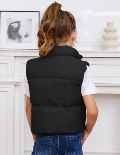 Yimoon Girls Cropped Puffer Vest Lightweight Padded Quilted Vest Stand Collar Warm Sleeveless Puffy Gilet3