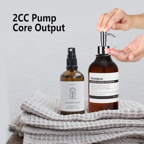Image of Amoliar Mason Jar Liquid Soap Dispenser Pump, Stainless Steel Replacement Pump for Dish Soap, Lotion, Hand Soap, Cute Farmhouse Decor, Refill Soap Pump, Silver 2 Pack, Extra 1 Set Label, 2 Long Tube