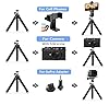 Bao Luo Handy Stativ, Mini Stativ für Smartphones und Kamera 360° Drehbare Handyhalterung Tripod Ständer mit Bluetooth Fernbedienung, Acrylnitril-Butadien-Styrol (ABS), Schwarz #1