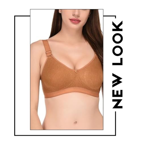 Image of Viral Girl Women's Wire-Free Cotton Hosiery Bra | Non-Padded, Full Coverage, Adjustable Straps | Soft Comfortable Innerwear with Hook & Eye Closure for Everyday Use