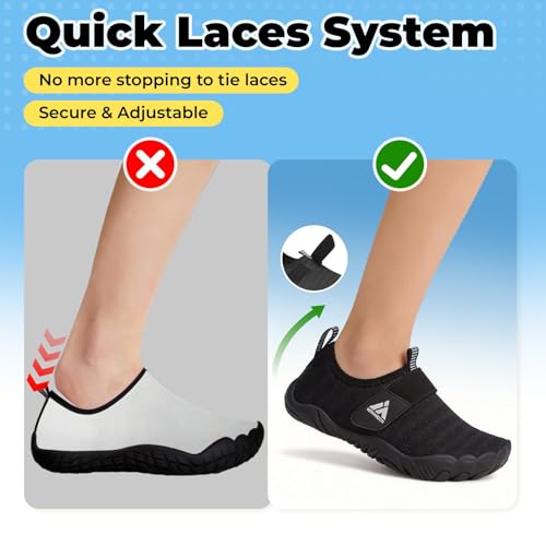 Image of Mishansha Kids Water Shoes Quick-Dry Wide Toe Box Non-Slip Barefoot Shoes Beach Pool Swim Shoes