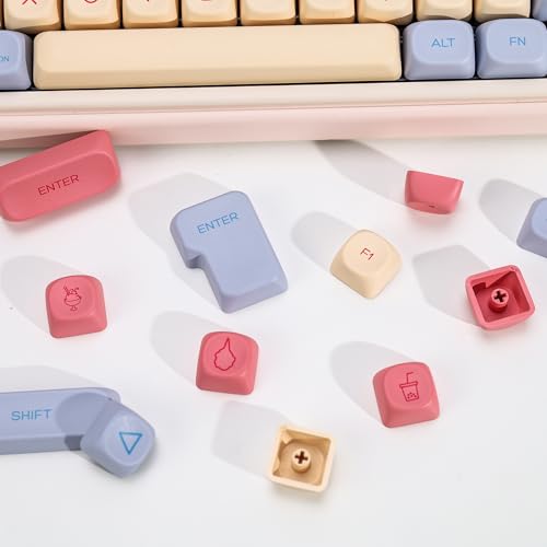 Image of KBDiy Marshmallow KOA Profile Keycaps Set,Dye-Sublimation PBT Pink Cute Custom Keyboard Keycap,141 Key Cap Set for Cherry Gateron MX Switches Mechanical Keyboards