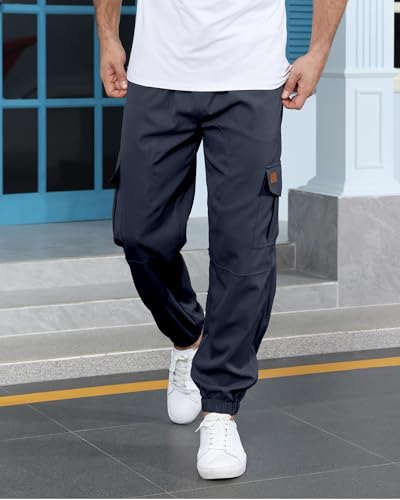 Pantalon cargo décontracté ajusté doté de poches ergonomiques et cordon